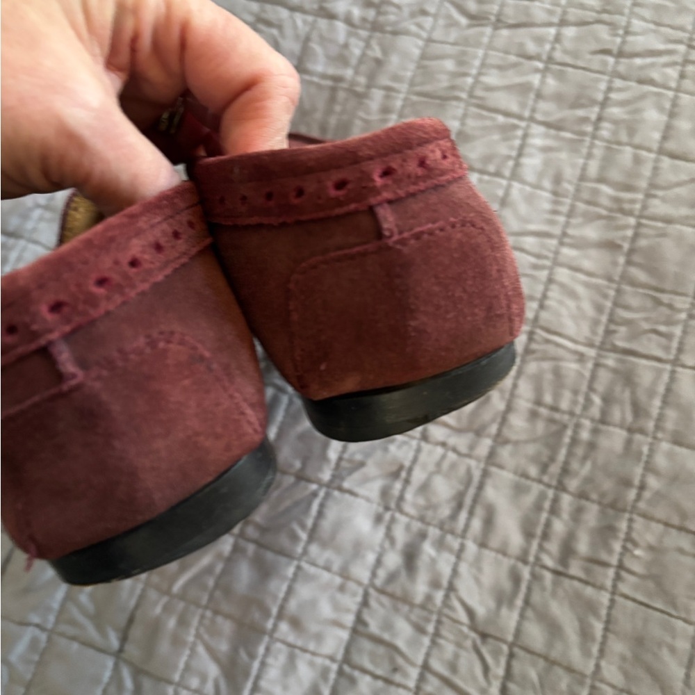 Tod's women’s burgandy Suede Loafers size 39 80s preppy - Picture 7 of 9